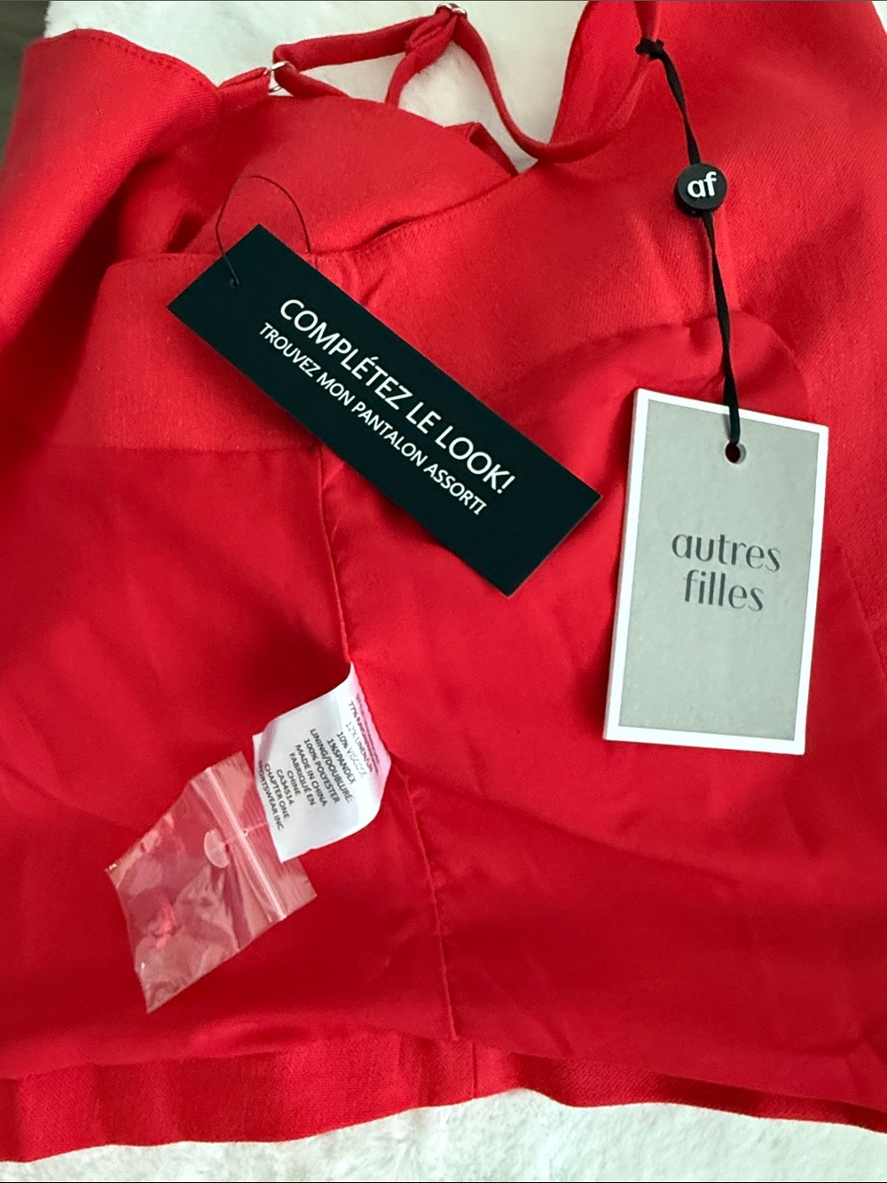 Red Button-Front Spaghetti-Strap Cami - Picture 6 of 6